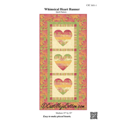 Whimsical Hearts Table Runner CJC-5051e - Downloadable Pattern