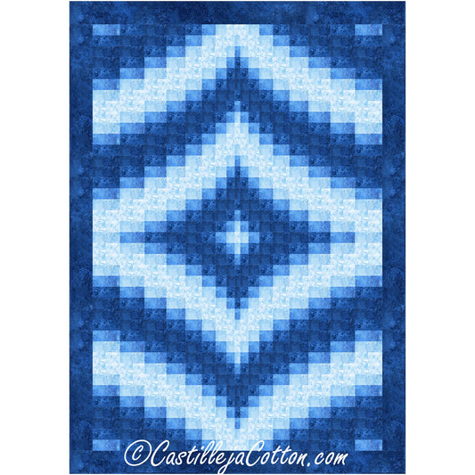 Echoing Diamonds Twin Indigo Quilt CJC-50595e - Downloadable Pattern