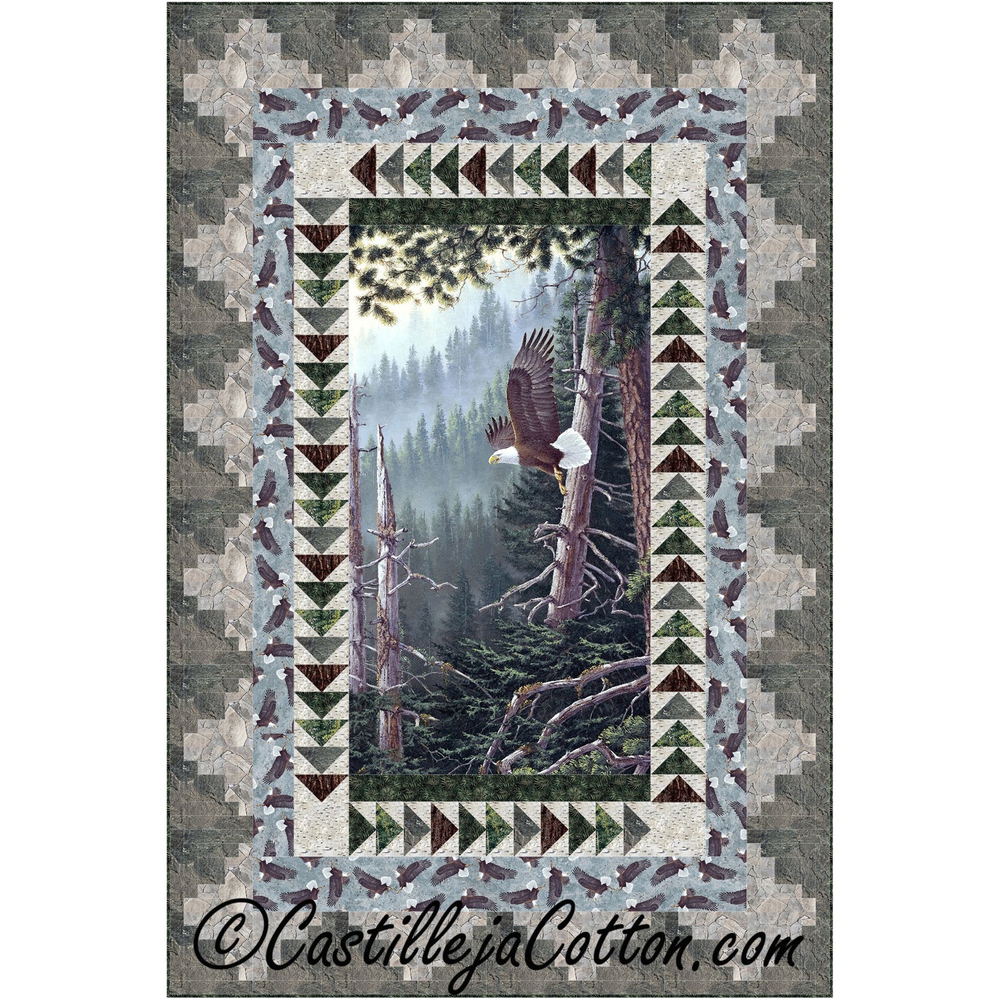 Forest Eagle Panel Quilt CJC-50641e - Downloadable Pattern