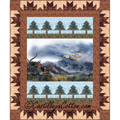 Image of the Eagle Mountains Panel quilt by Castilleja Cotton.