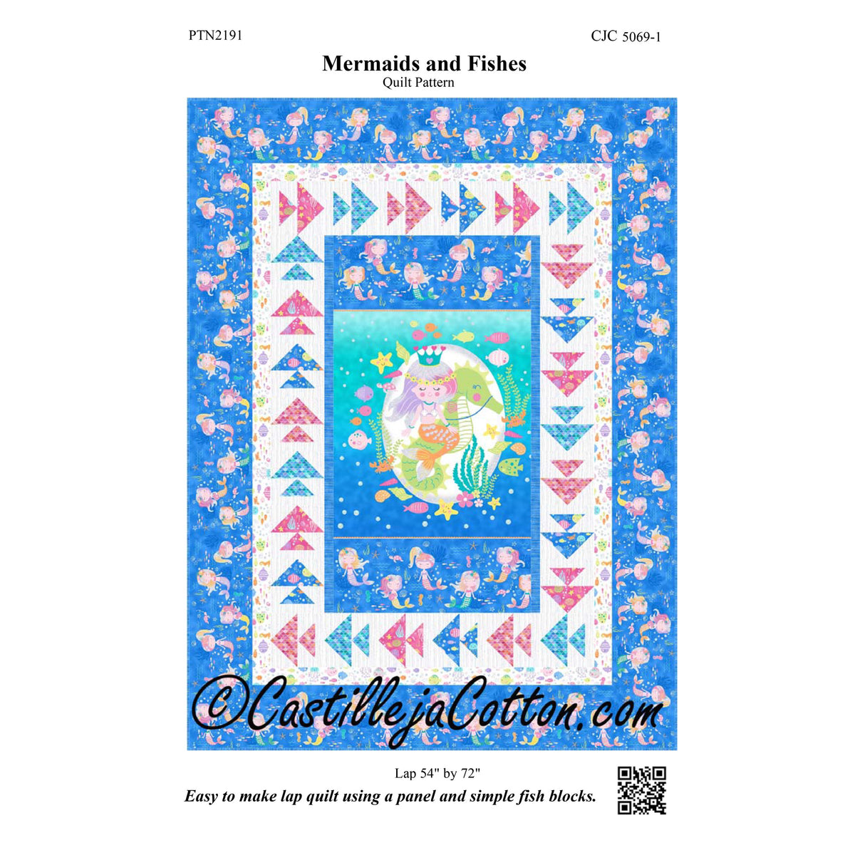 Mermaids and Fishes Quilt Pattern CJC-50691 - Paper Pattern