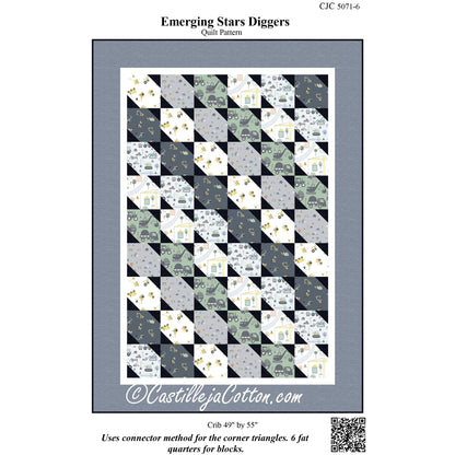 Cover image of pattern for Emerging Stars Diggers Quilt.