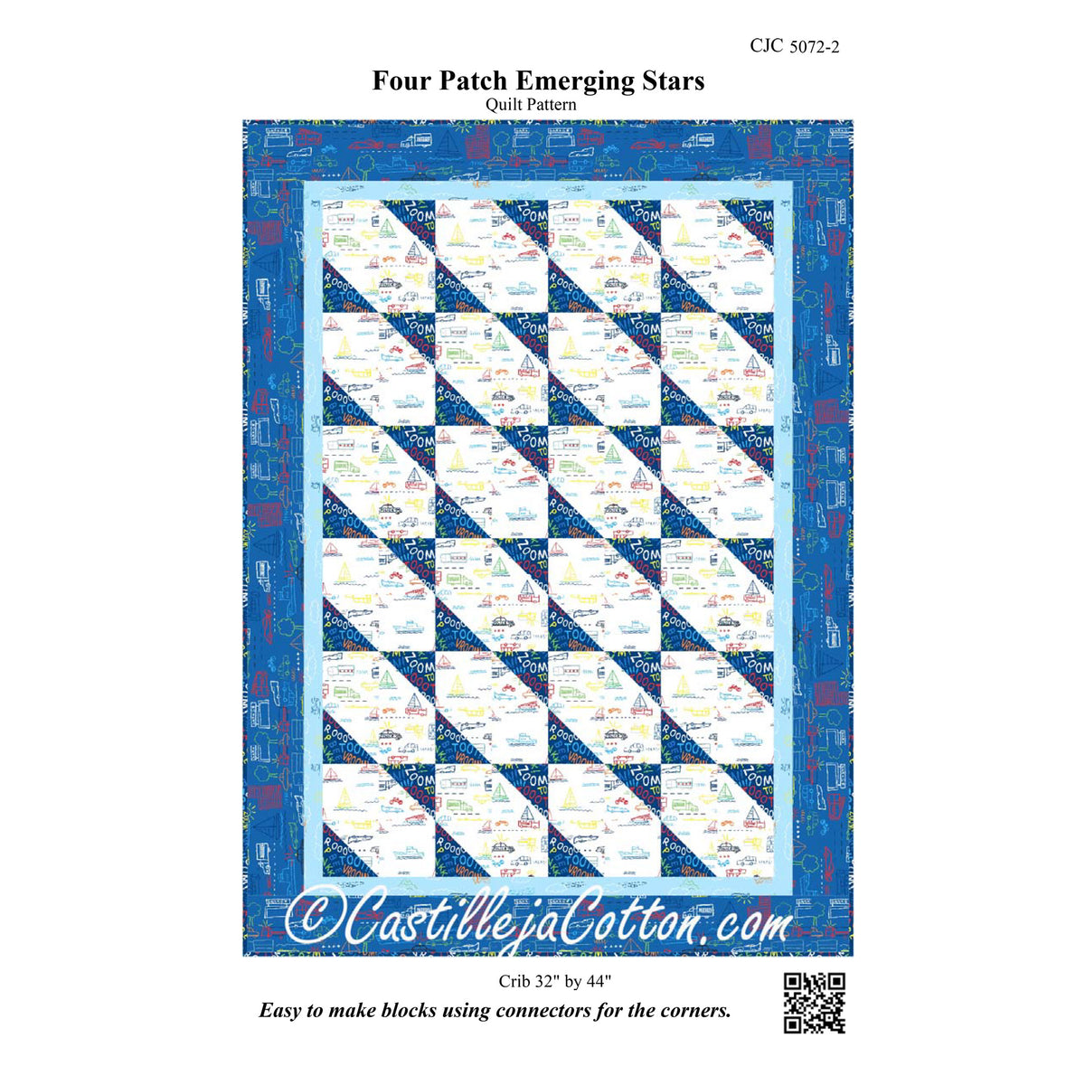 Four Patch Emerging Stars Quilt CJC-50722e - Downloadable Pattern