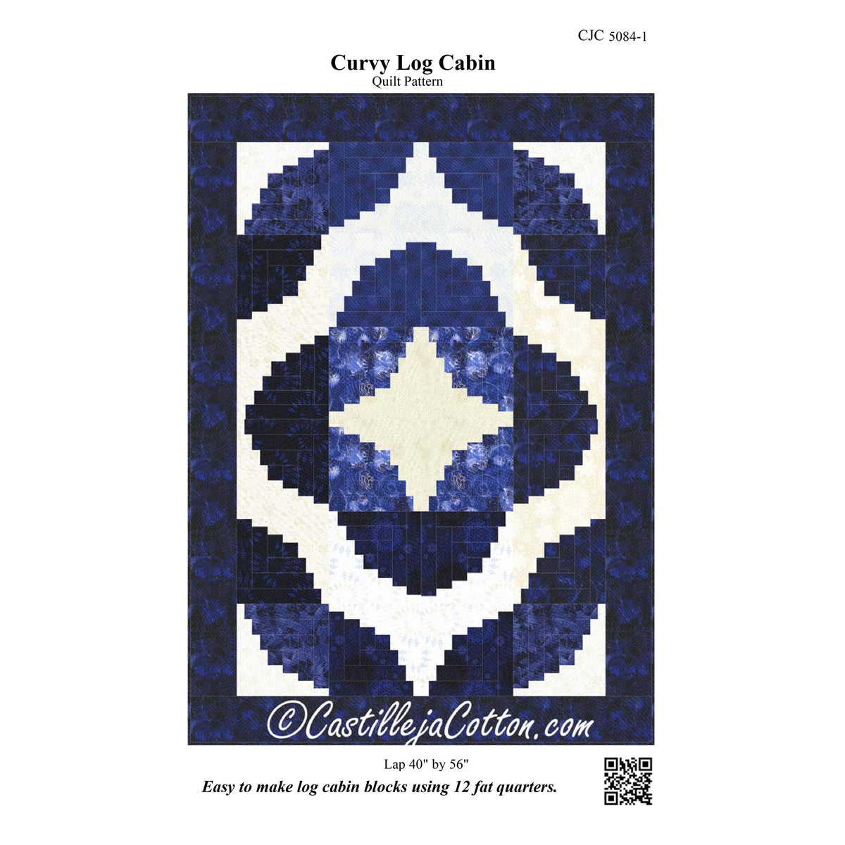 Curvy Log Cabin Quilt Pattern CJC-5084 - Paper Pattern