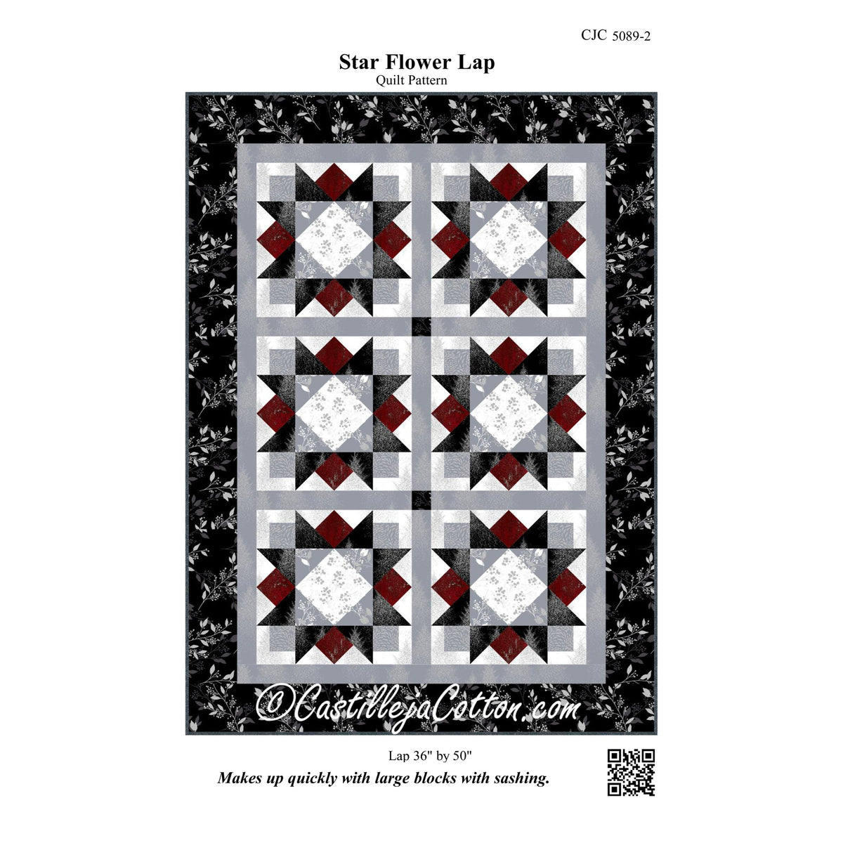 Star Flower Lap Quilt CJC-50892e - Downloadable Pattern