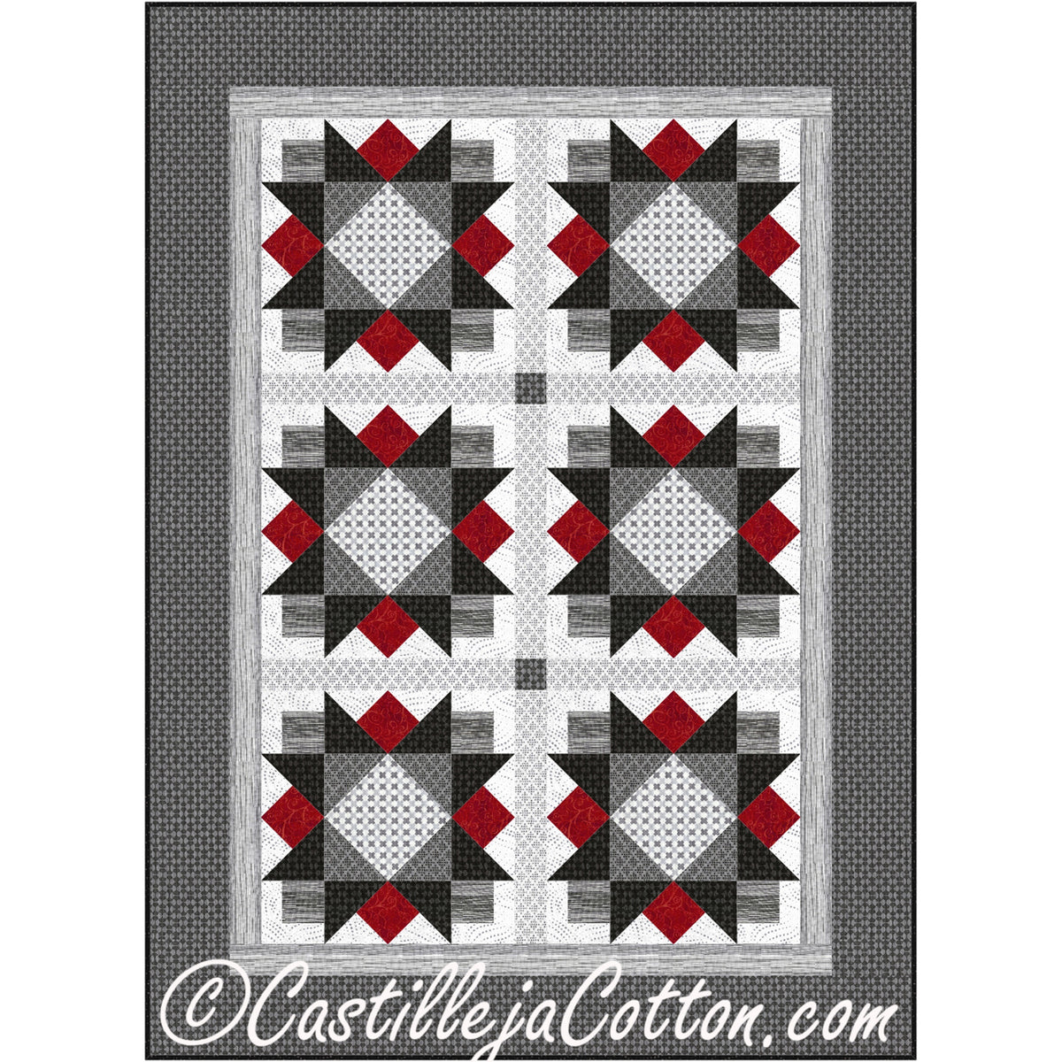 Star Flowers Lap Quilt Pattern CJC-5089 - Paper Pattern