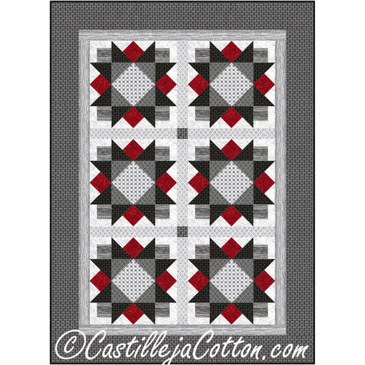 Star Flowers Lap Quilt Pattern CJC-5089 - Paper Pattern