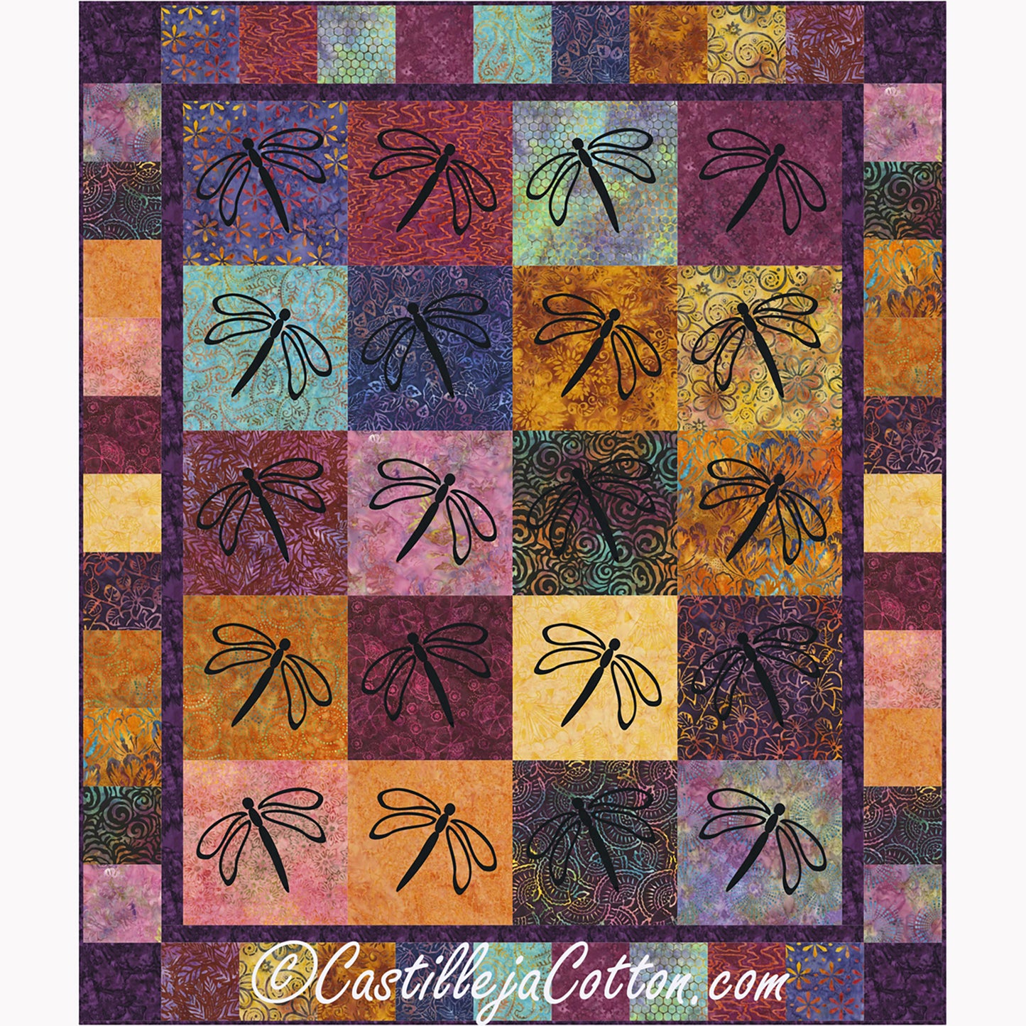 Transparent Dragonflies Quilt Pattern CJC-50972 - Paper Pattern