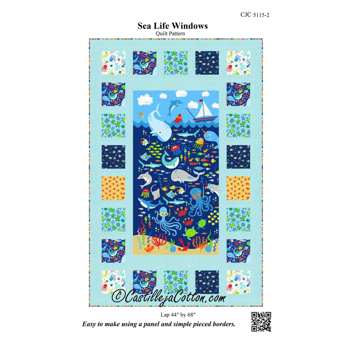 Sea Life Windows Quilt CJC-51152e- Downloadable Pattern