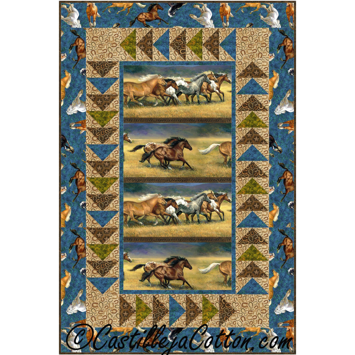 Horses Running Free Quilt CJC-5123e - Downloadable Pattern