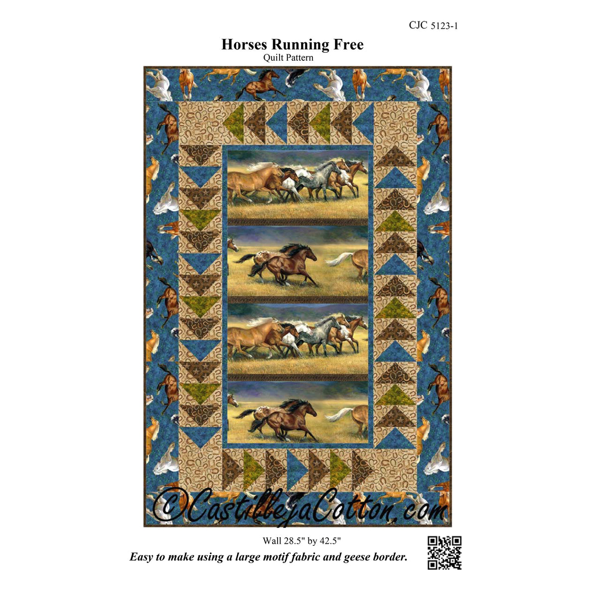 Horses Running Free Quilt CJC-5123e - Downloadable Pattern