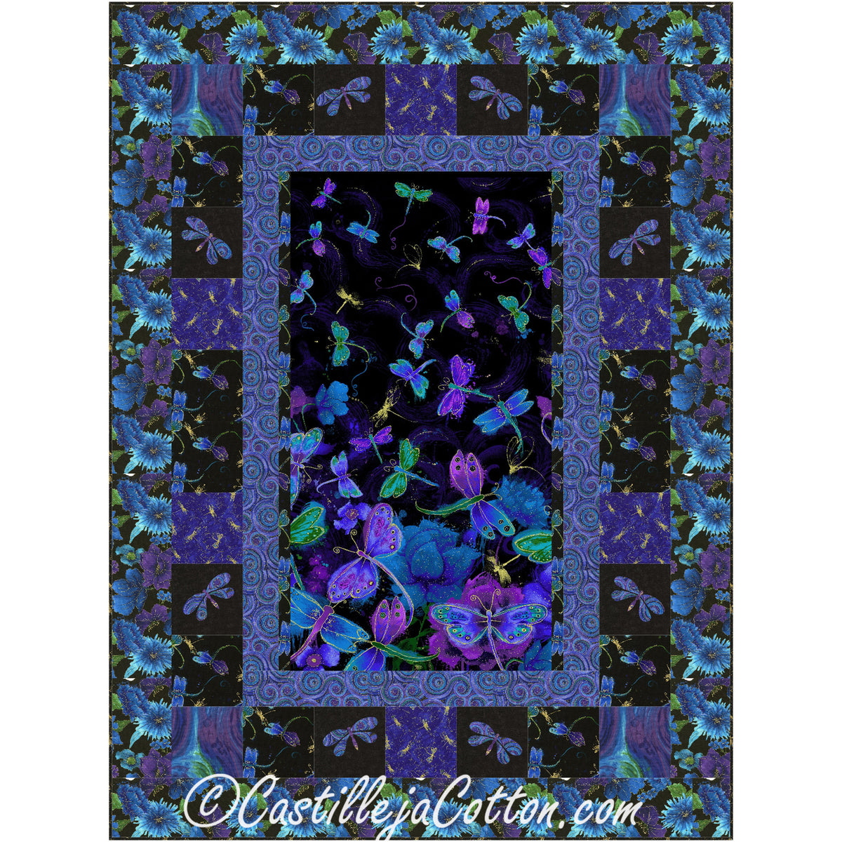 Dragonflies by Night Quilt CJC-51351e - Downloadable Pattern