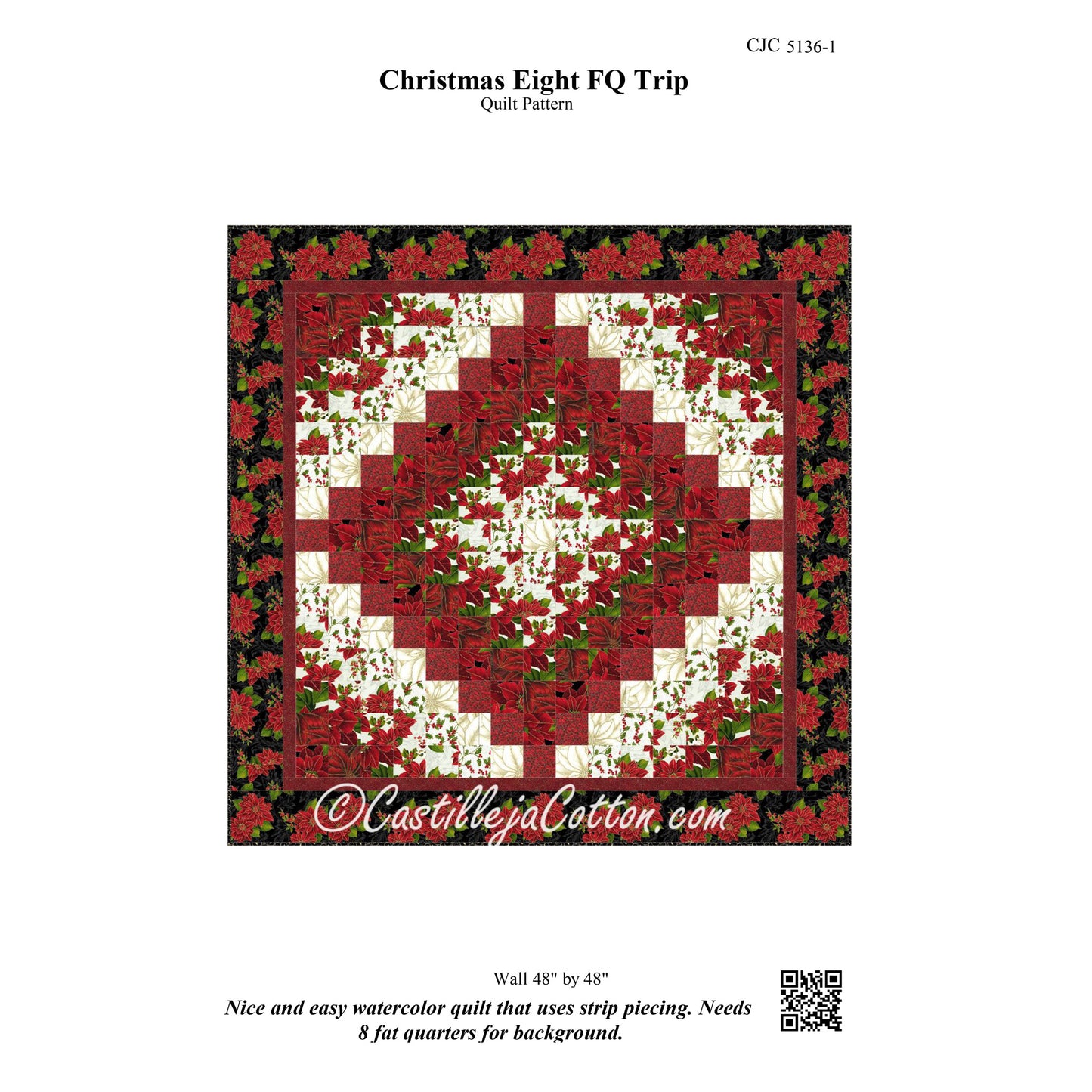 Christmas Eight FQ Trip Quilt Pattern CJC-51361 - Paper Pattern
