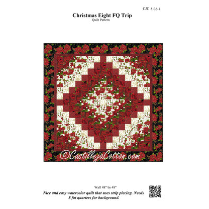 Christmas Eight FQ Trip Quilt Pattern CJC-51361 - Paper Pattern