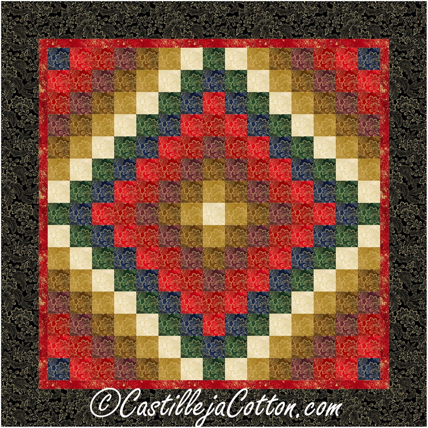 Vine Eight FQ Trip quilt is a trip around the world bargello design with bright colors.