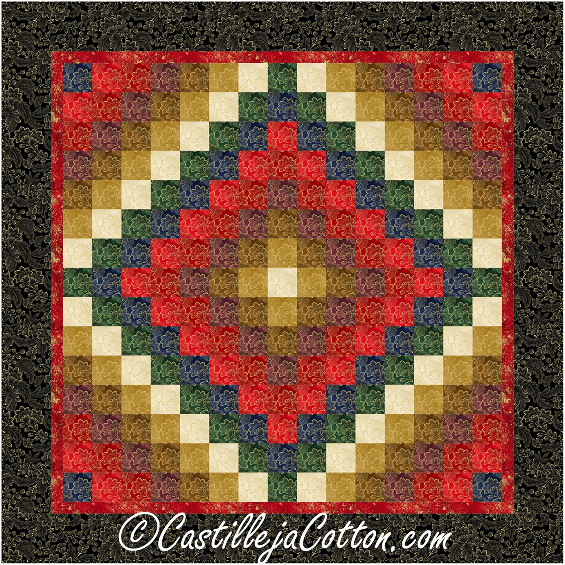 Vine Eight FQ Trip quilt is a trip around the world bargello design with bright colors.