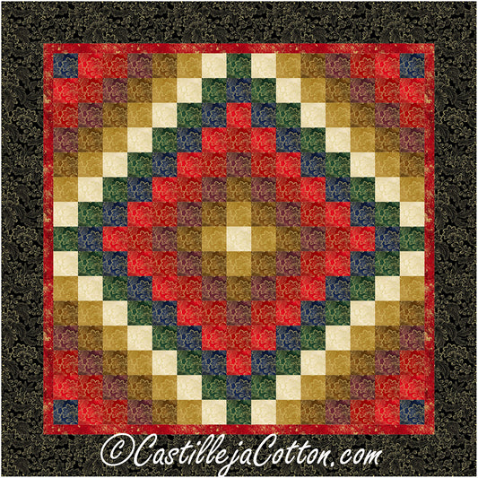 Vine Eight FQ Trip quilt is a trip around the world bargello design with bright colors.