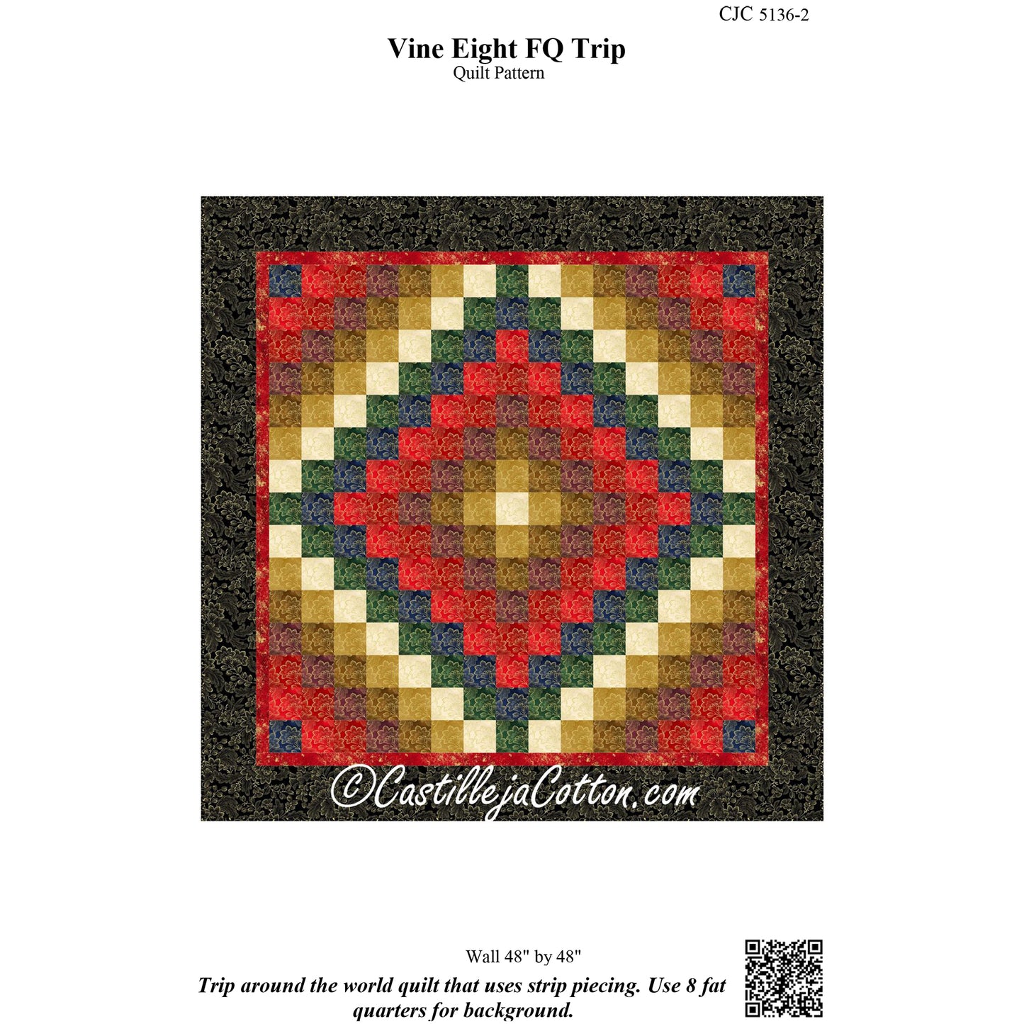Cover image of pattern for Vine Eight FQ Trip Quilt.