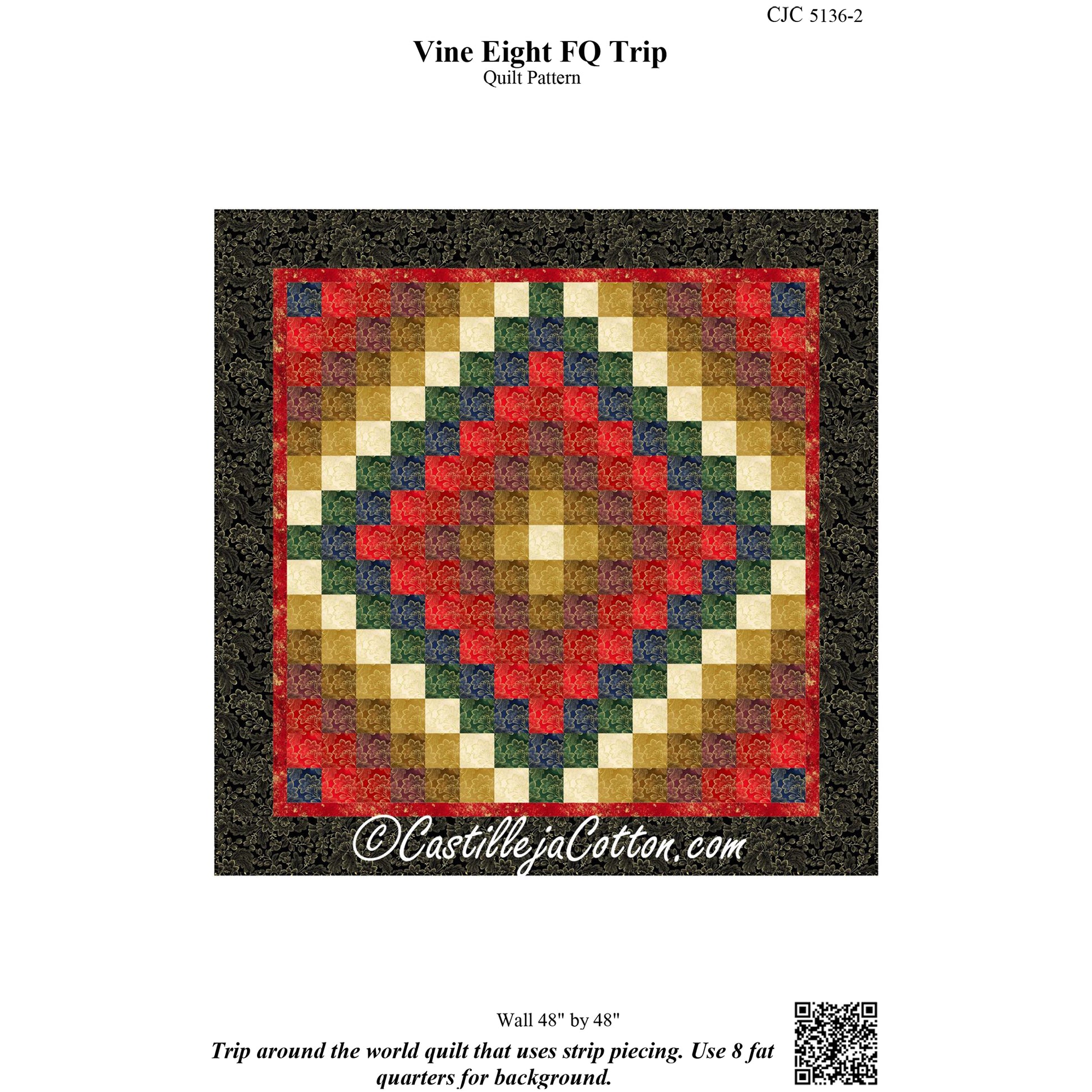 Cover image of pattern for Vine Eight FQ Trip Quilt.