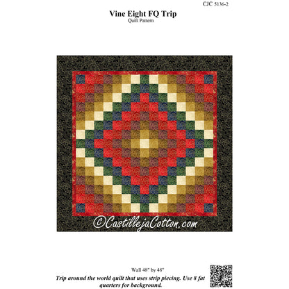 Cover image of pattern for Vine Eight FQ Trip Quilt.