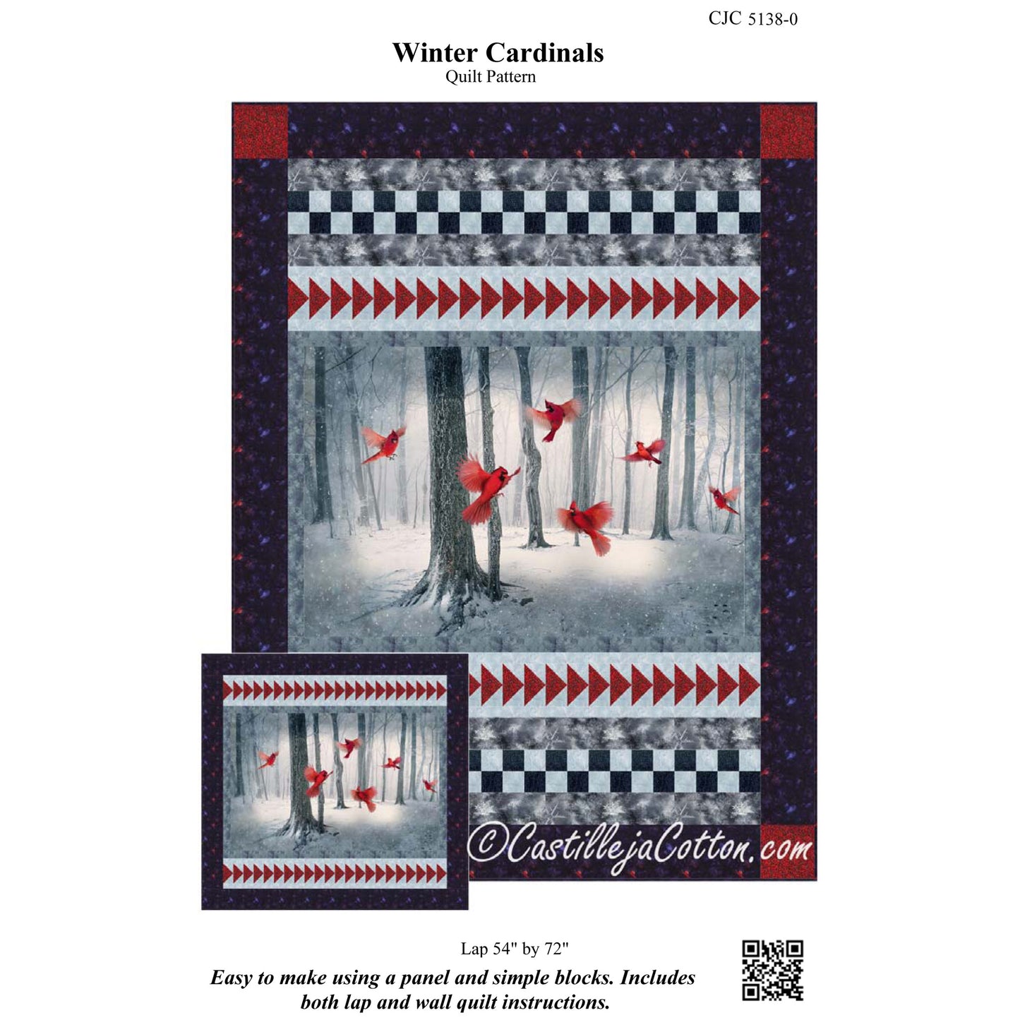 Winter Cardinals Quilt Pattern CJC-5138w  - Wholesale Product