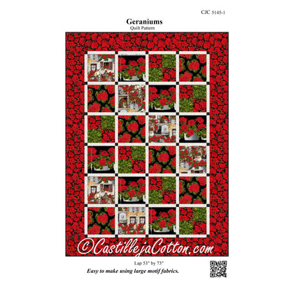 Geraniums Quilt CJC-51451e - Downloadable Pattern