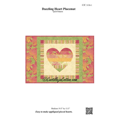 Dazzling Heart Placemat Quilt CJC-51501e - Downloadable Pattern