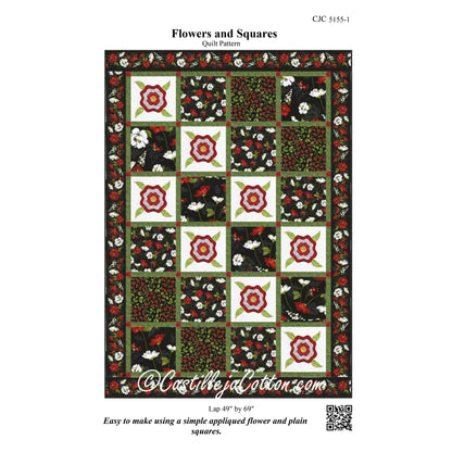 Flowers and Squares Quilt CJC-51551e - Downloadable Pattern