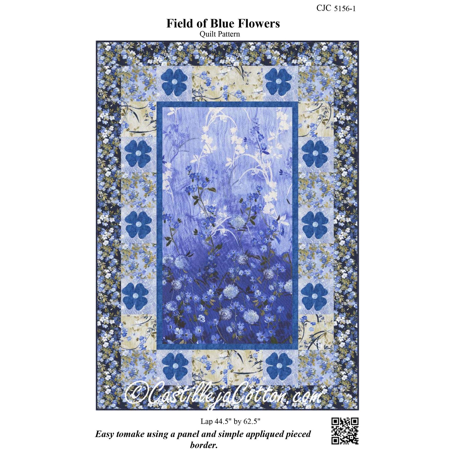 Field of Blue Flowers Quilt Pattern CJC-51561 - Paper Pattern