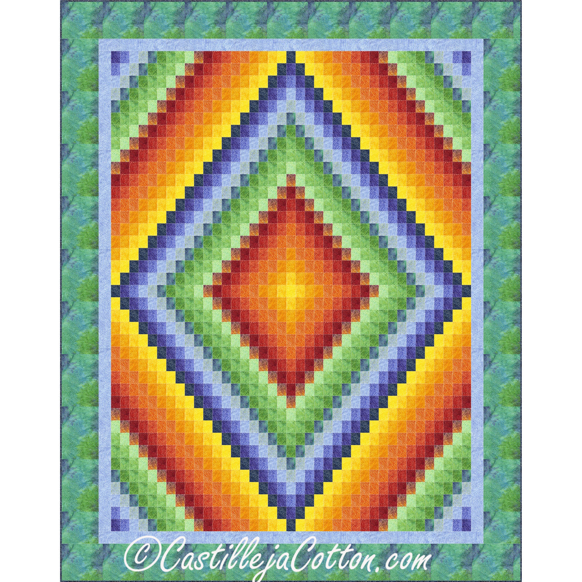 Rainbow Rippling Diamonds Quilt Pattern CJC-51581 - Paper Pattern