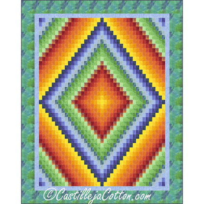 Rainbow Rippling Diamonds Quilt Pattern CJC-51581 - Paper Pattern