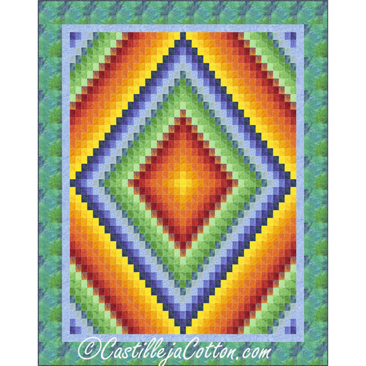 Rainbow Rippling Diamonds Quilt Pattern CJC-51581 - Paper Pattern