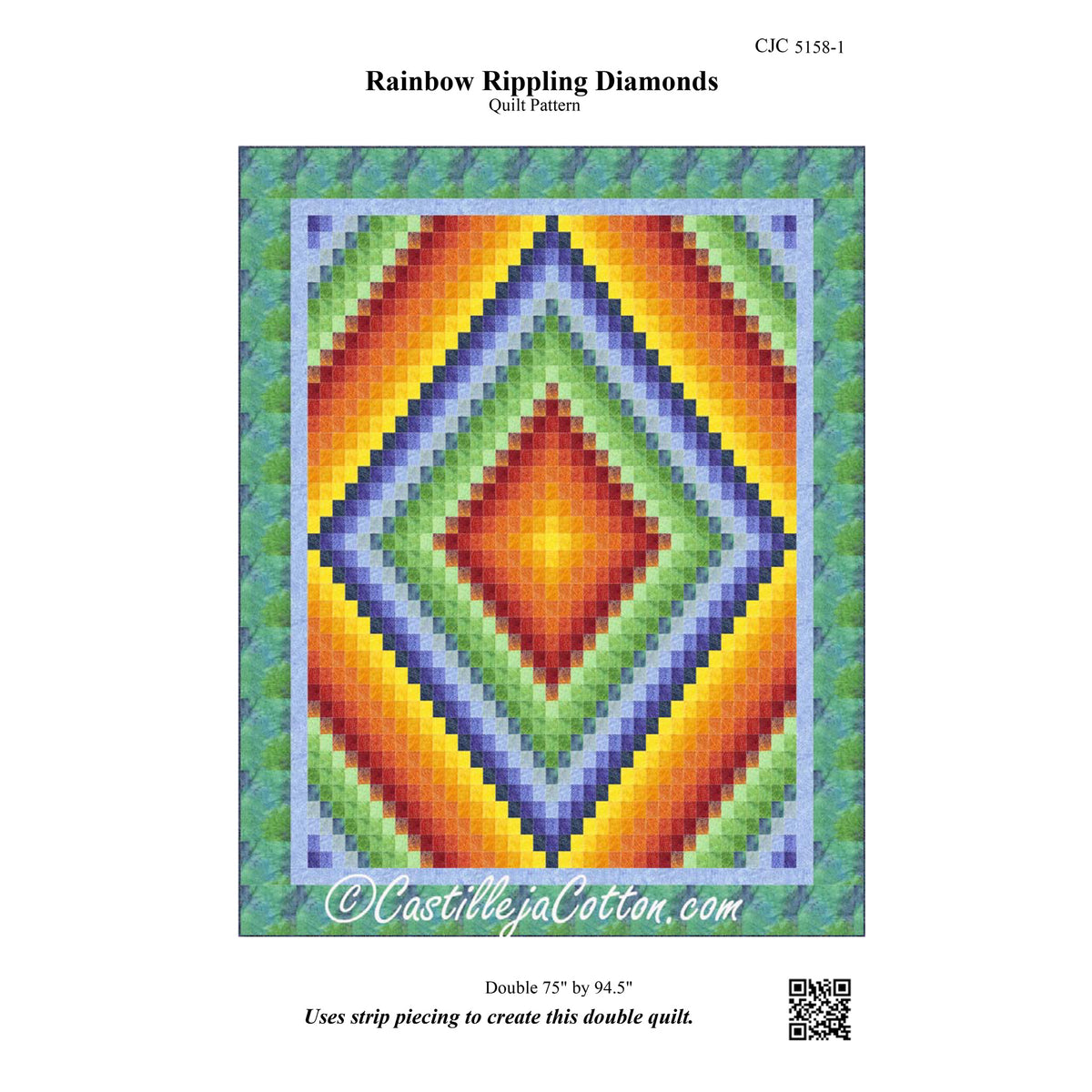 Rainbow Rippling Diamonds Quilt Pattern CJC-51581 - Paper Pattern