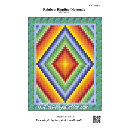 Rainbow Rippling Diamonds Quilt Pattern CJC-51581 - Paper Pattern