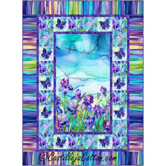 Iris and Butterflies Quilt CJC-51705e - Downloadable Pattern