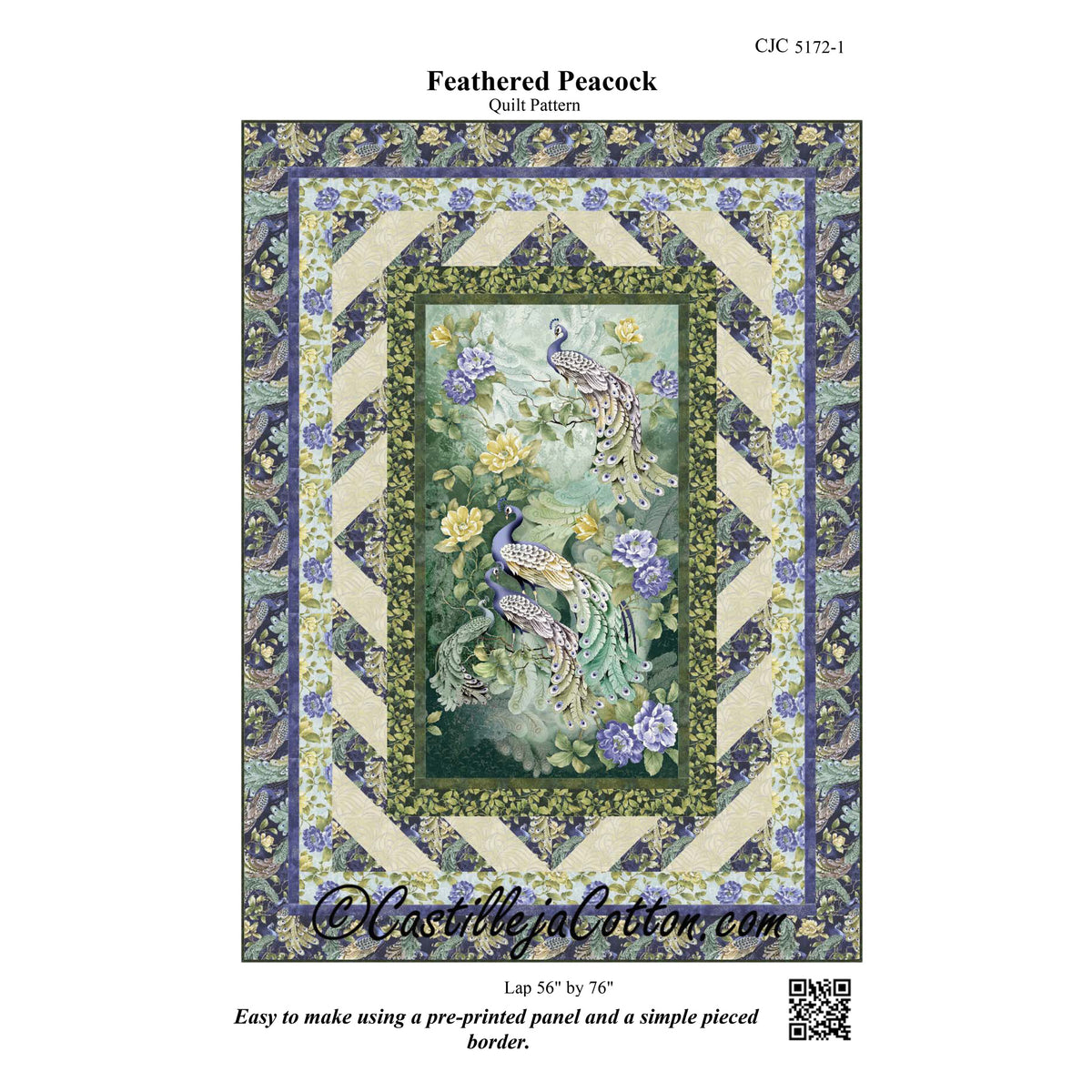 Feathered Peacock Quilt Pattern CJC-51721 - Paper Pattern