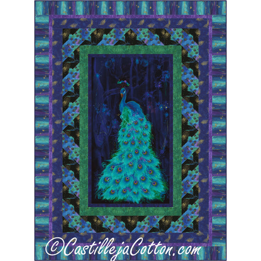 Feathered Peacock Quilt CJC-51722e - Downloadable Pattern
