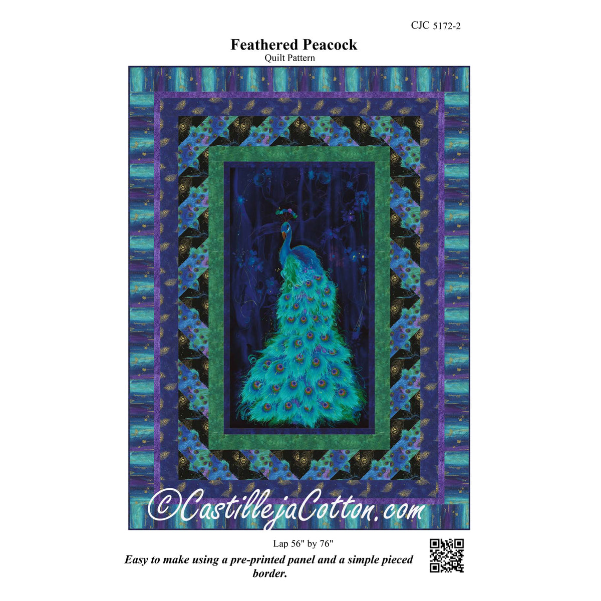 Feathered Peacock Quilt CJC-51722e - Downloadable Pattern