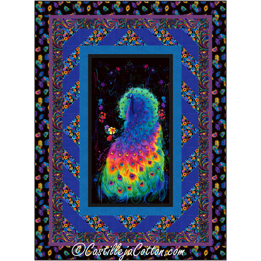 Feathered Peacock Quilt CJC-51723e - Downloadable Pattern