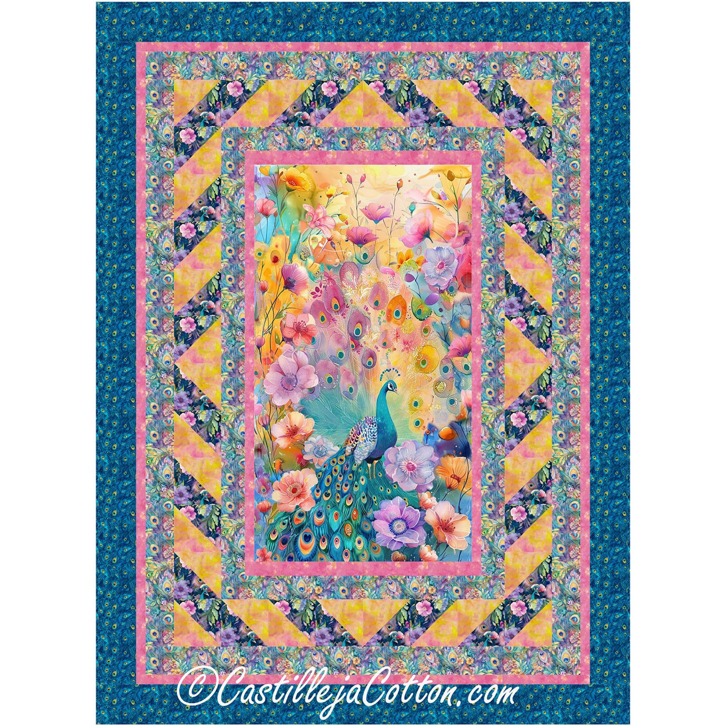 Beauty Peacock Quilt Pattern CJC-51728 - Paper Pattern