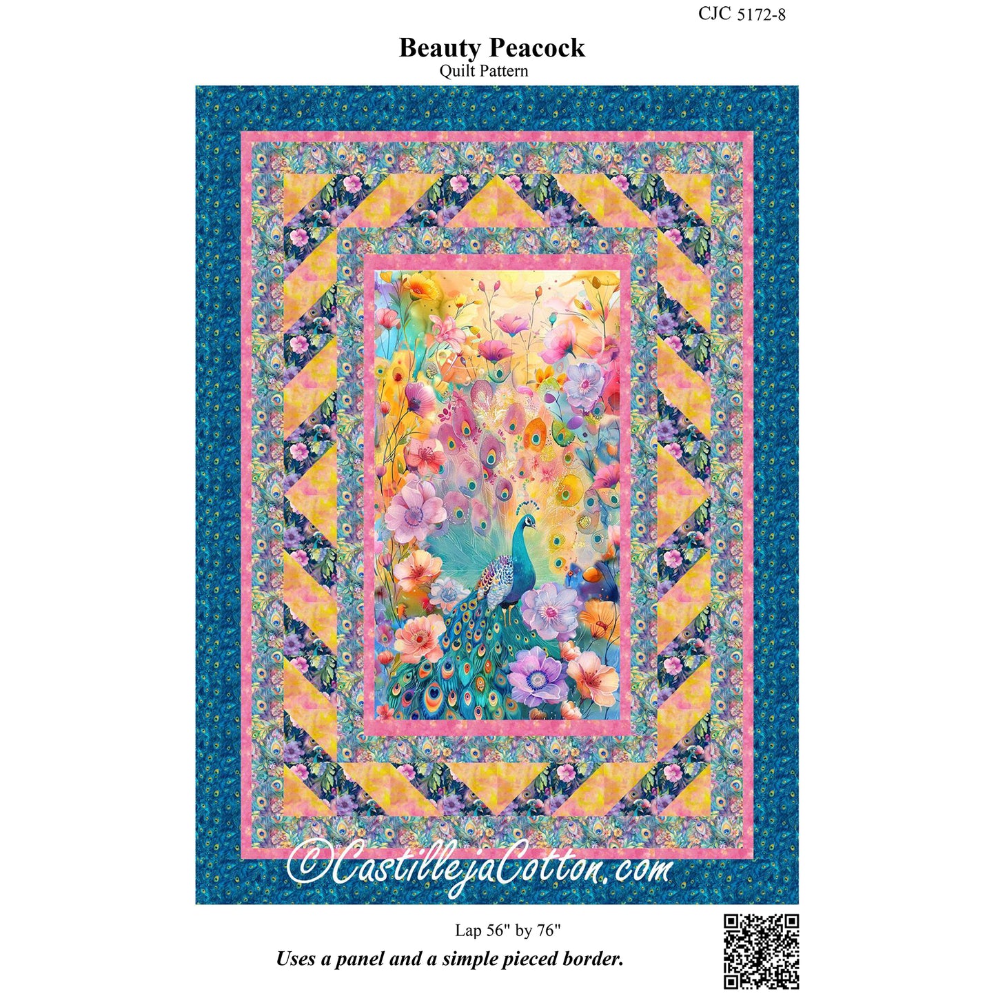 Beauty Peacock Quilt Pattern CJC-51728 - Paper Pattern