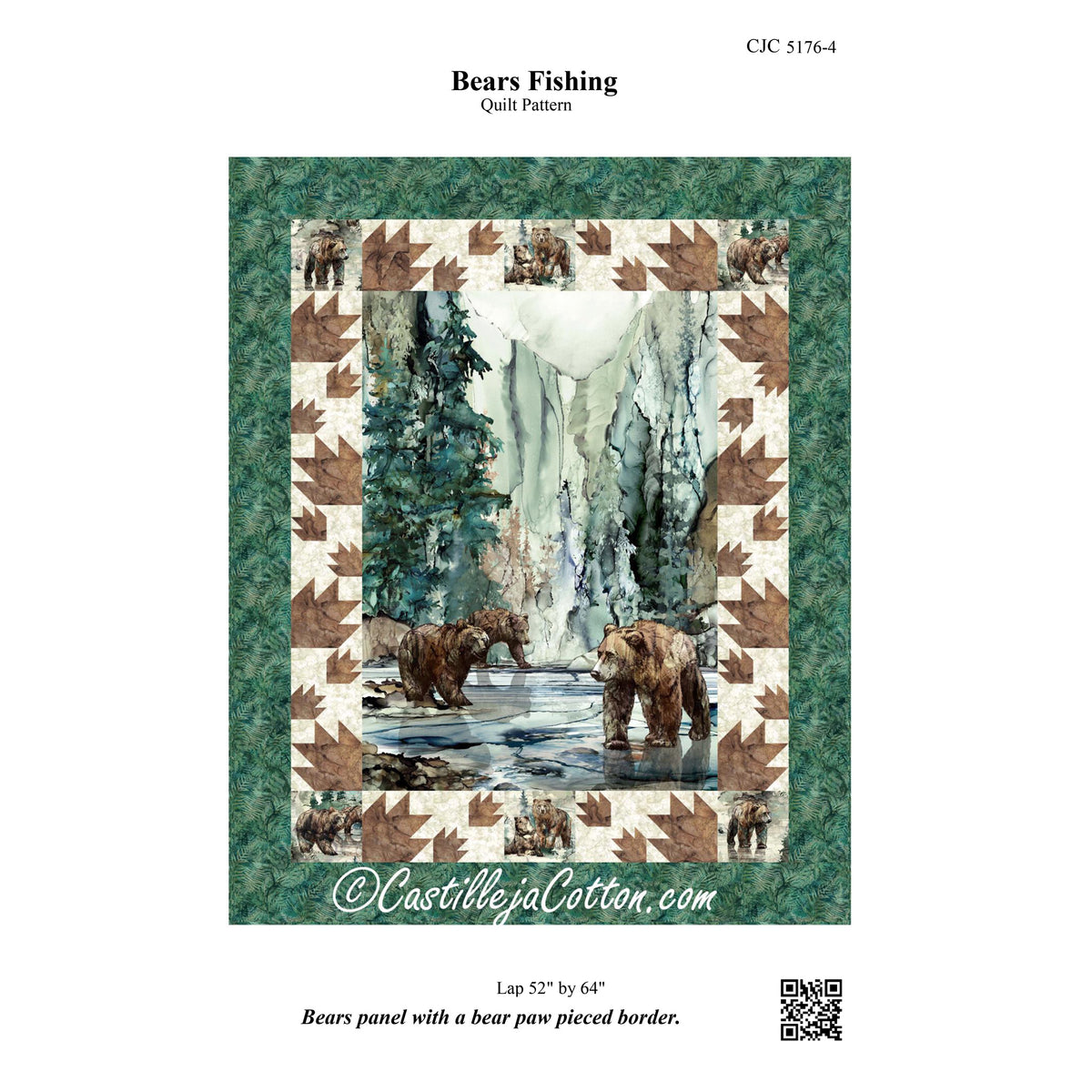 Bears Fishing Quilt Pattern CJC-51764 - Paper Pattern