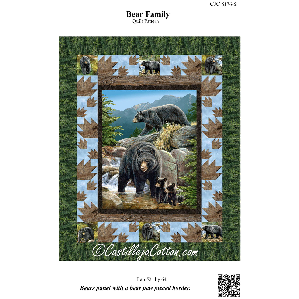 Bear Family Quilt Pattern CJC-51766 - Paper Pattern