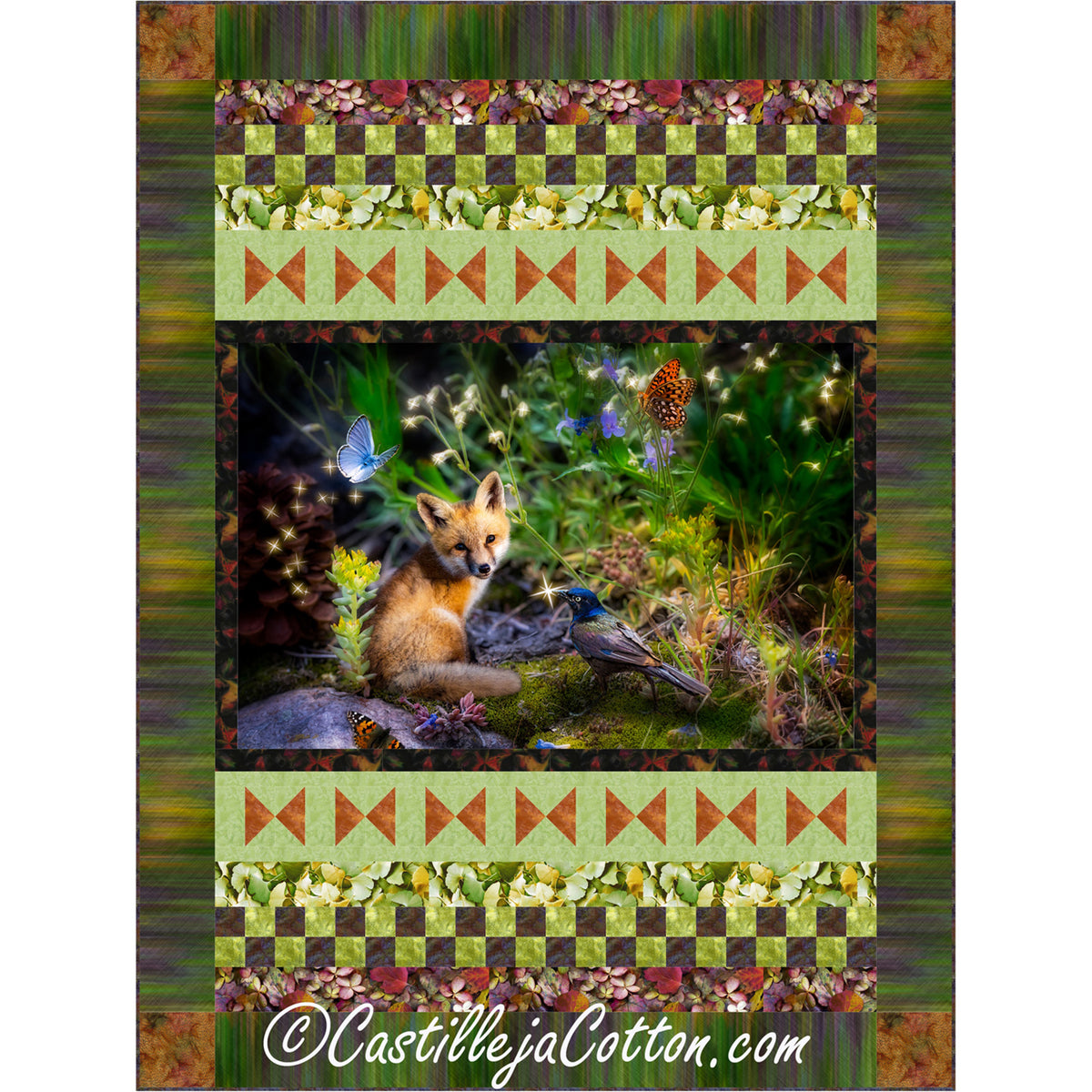 Fox and Butterflies Quilt CJC-51791e - Downloadable Pattern