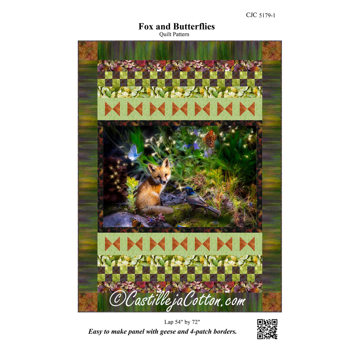 Fox and Butterflies Quilt CJC-51791e - Downloadable Pattern