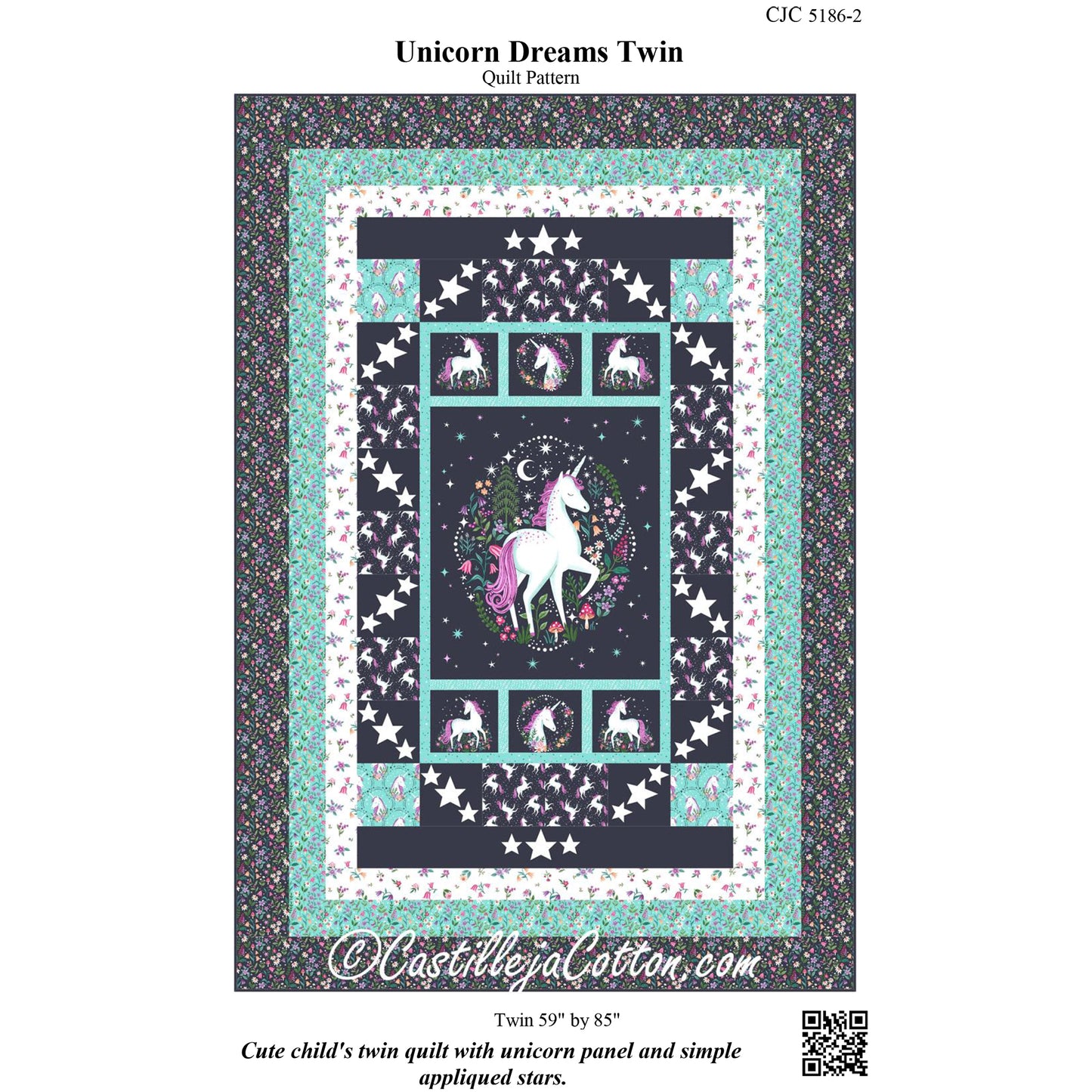 Unicorn Dreams Twin Quilt Pattern CJC-51862 - Paper Pattern