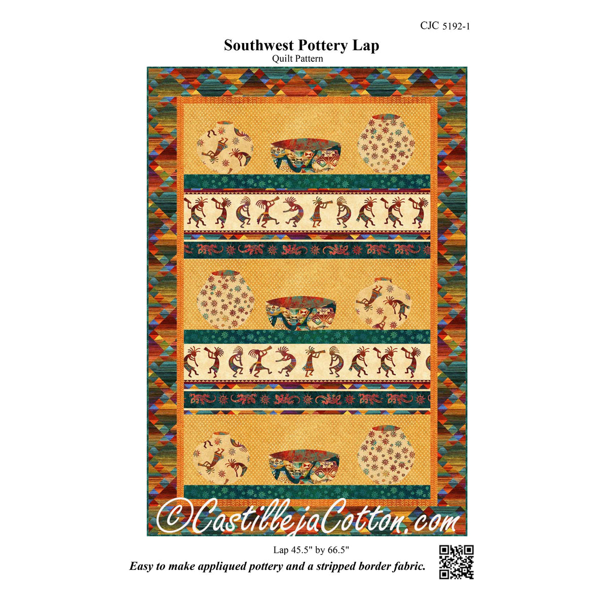 Southwest Pottery Lap Quilt Pattern CJC-51921 - Paper Pattern