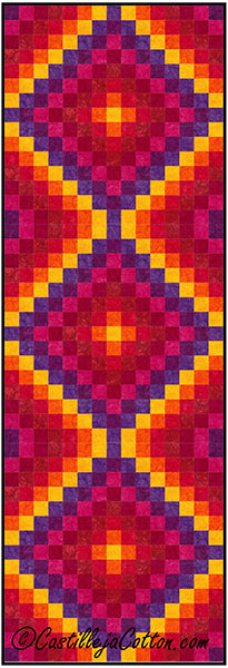 Warm Hexies Eight FQ Trip Runner Quilt CJC-519413e - Downloadable Pattern