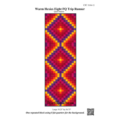 Warm Hexies Eight FQ Trip Runner Quilt Pattern CJC-519413w  - Wholesale Product