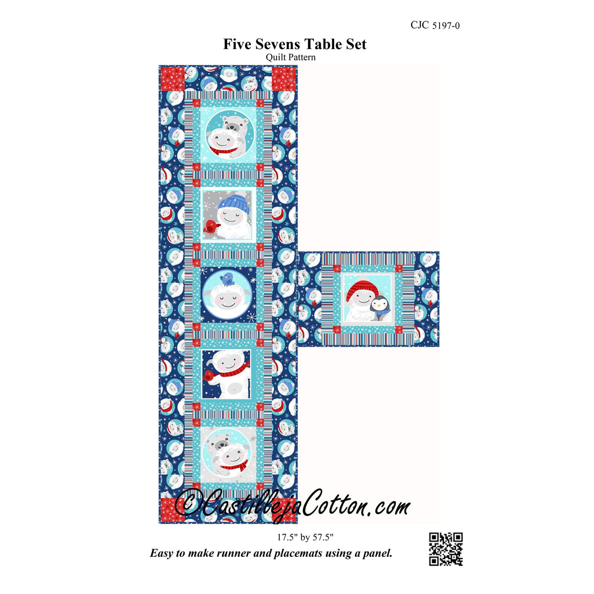 Five Sevens Table Set Quilt CJC-51970e - Downloadable Pattern